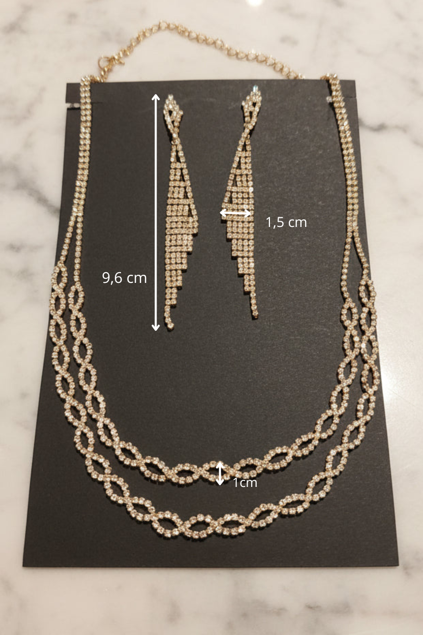 Conjunto brillo dorado