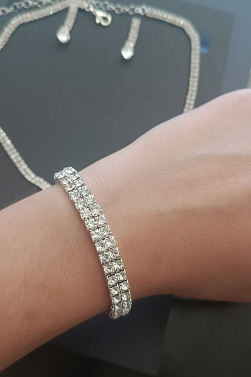 Conjunto media luna plateada
