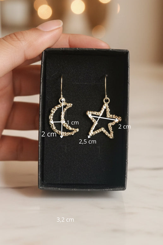 Pendientes luna y estrella