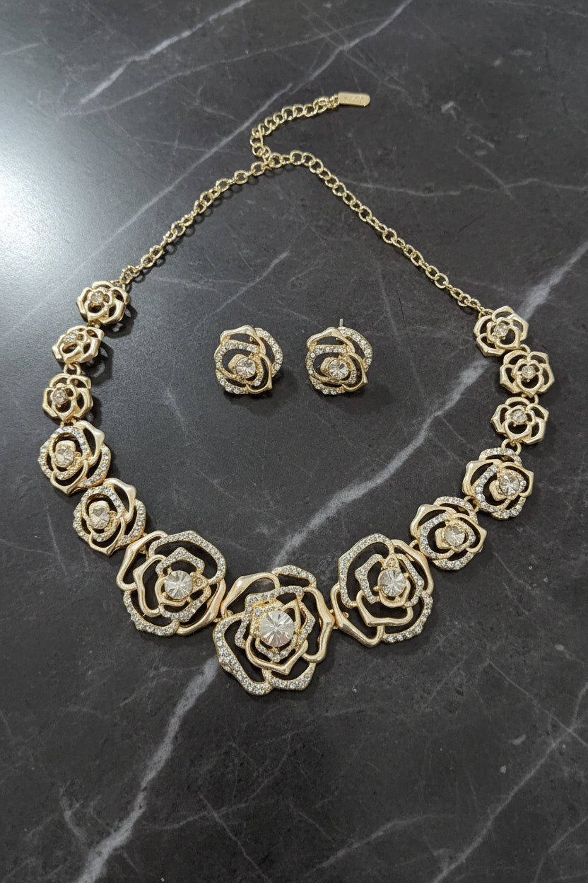 Conjunto rosa dorada