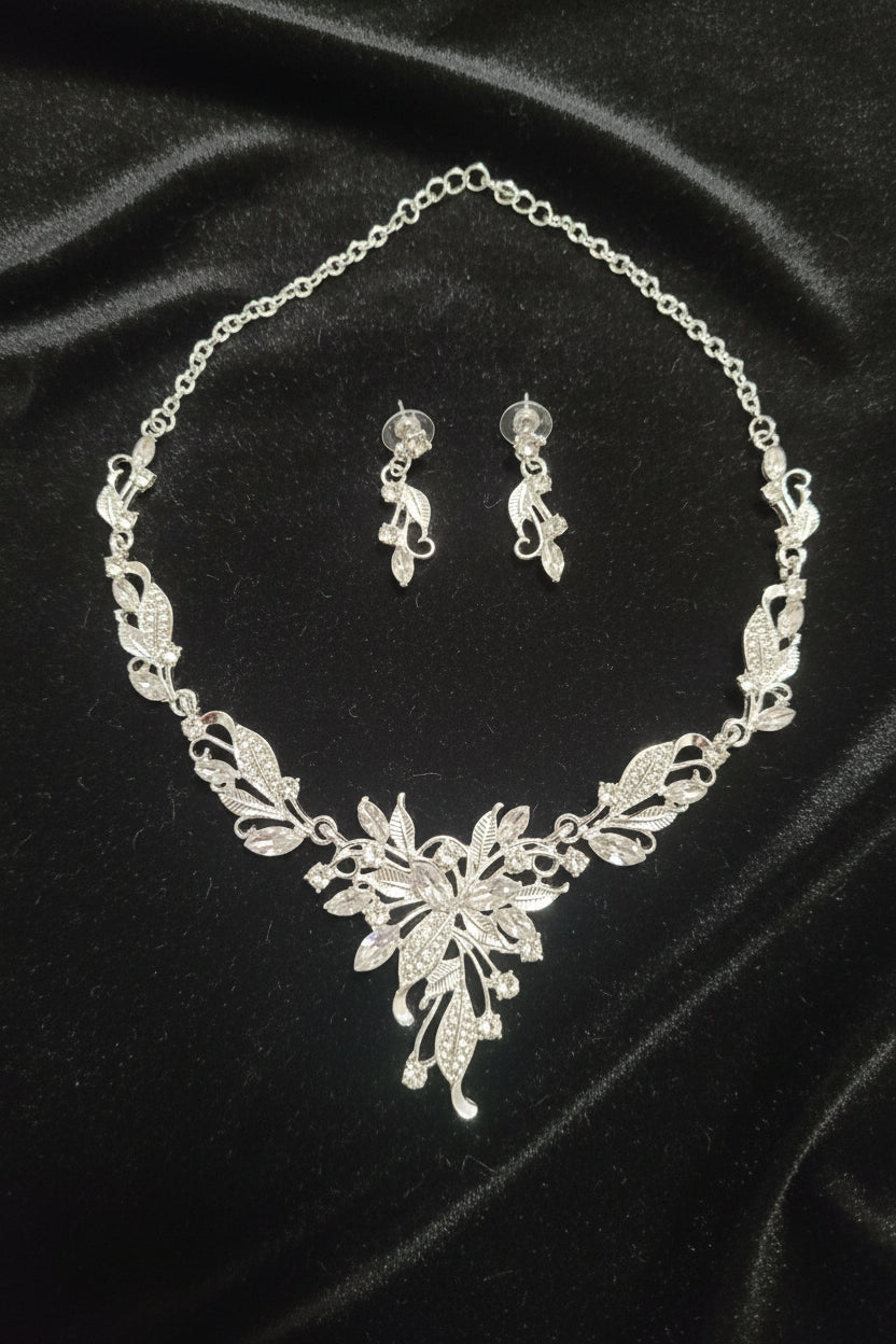 Conjunto hojas plateadas