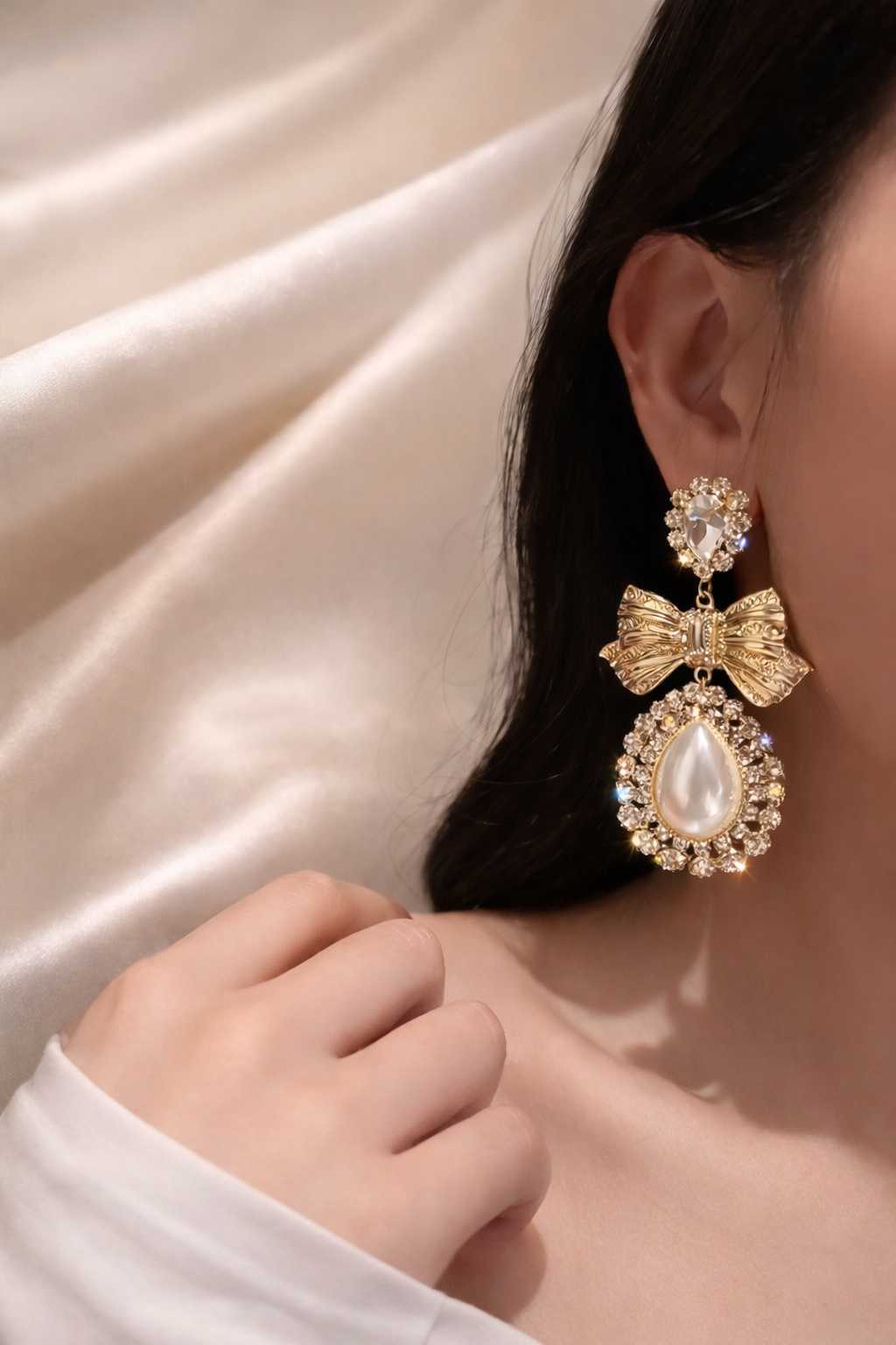 Pendientes Lazo de Perla