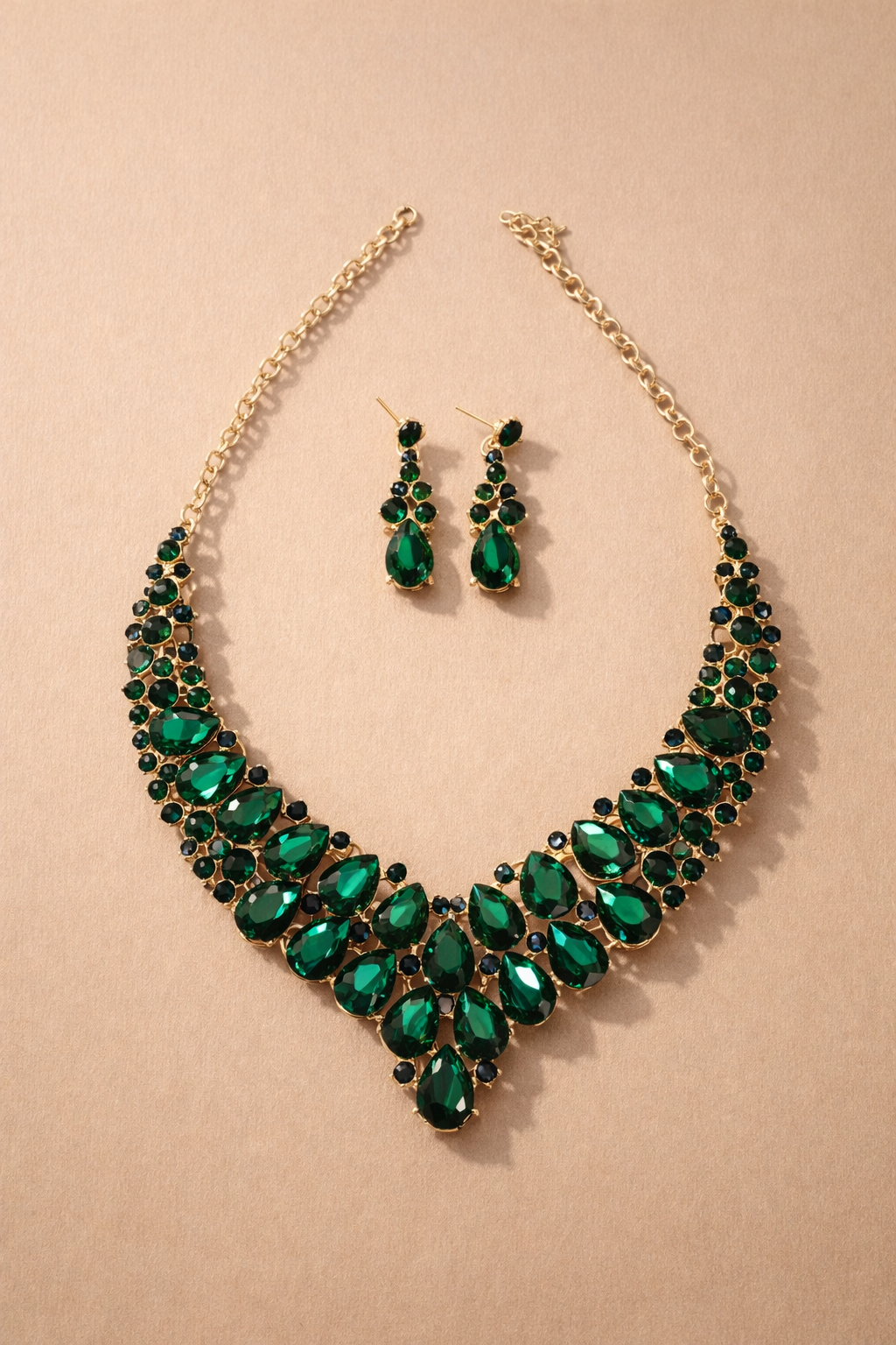 Conjunto lágrimas reales - verde
