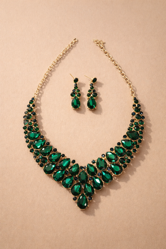 Conjunto lágrimas reales - verde