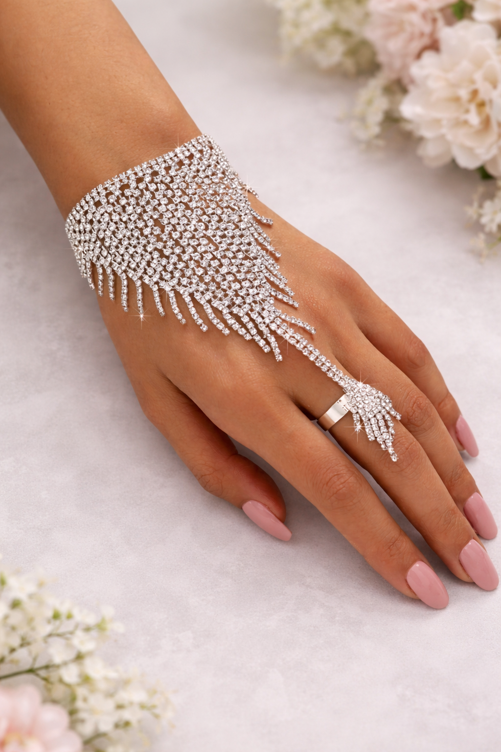 Anillo-pulsera lluvia de diamantes