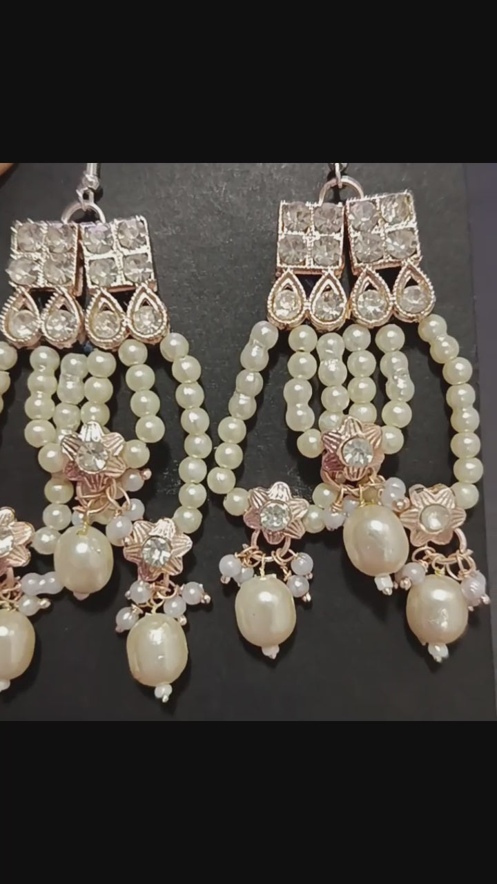 Pendientes Flor de Perla artesanal