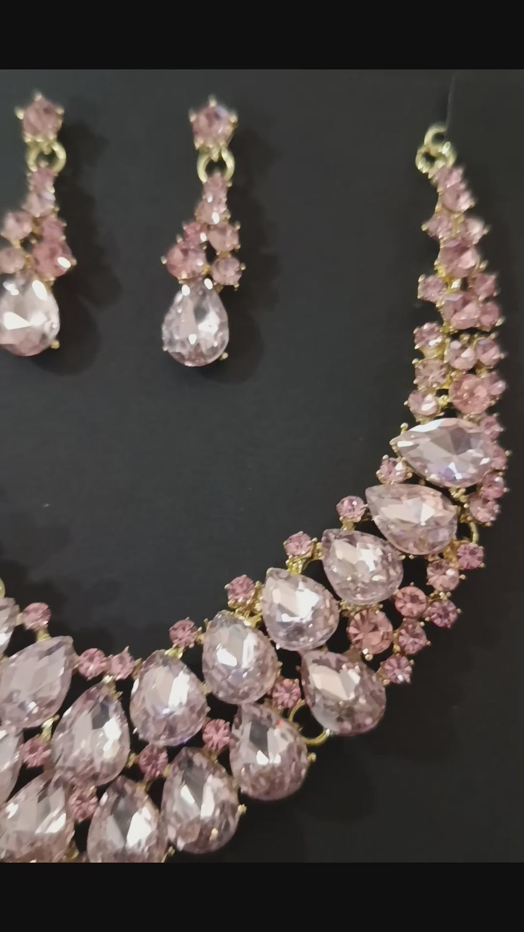 Conjunto lágrimas reales - rosa