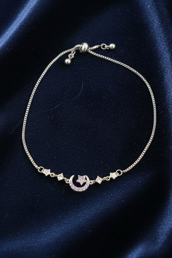 Pulsera luna plateada