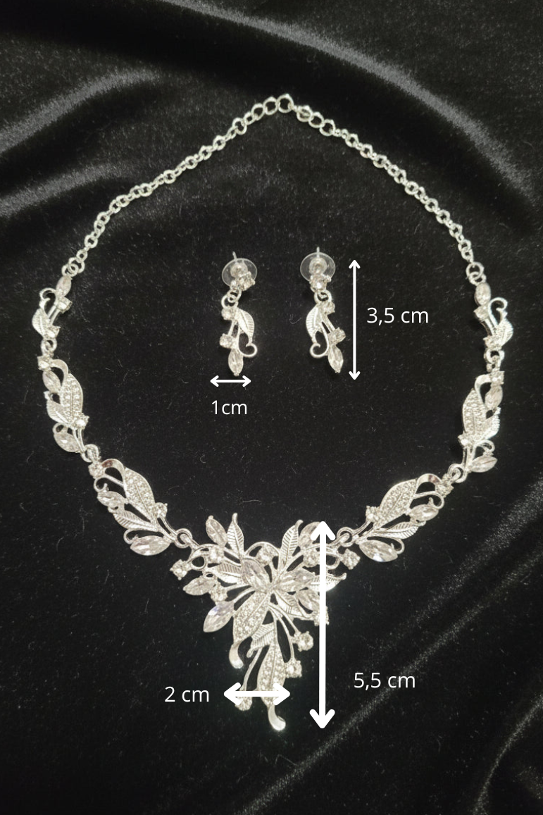 Conjunto hojas plateadas