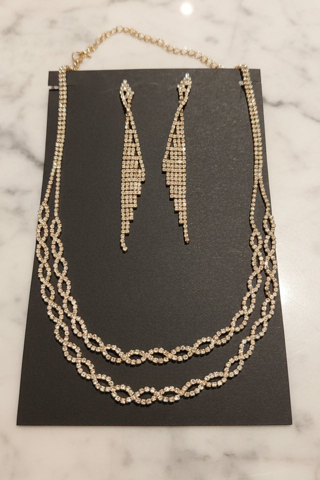 Conjunto brillo dorado