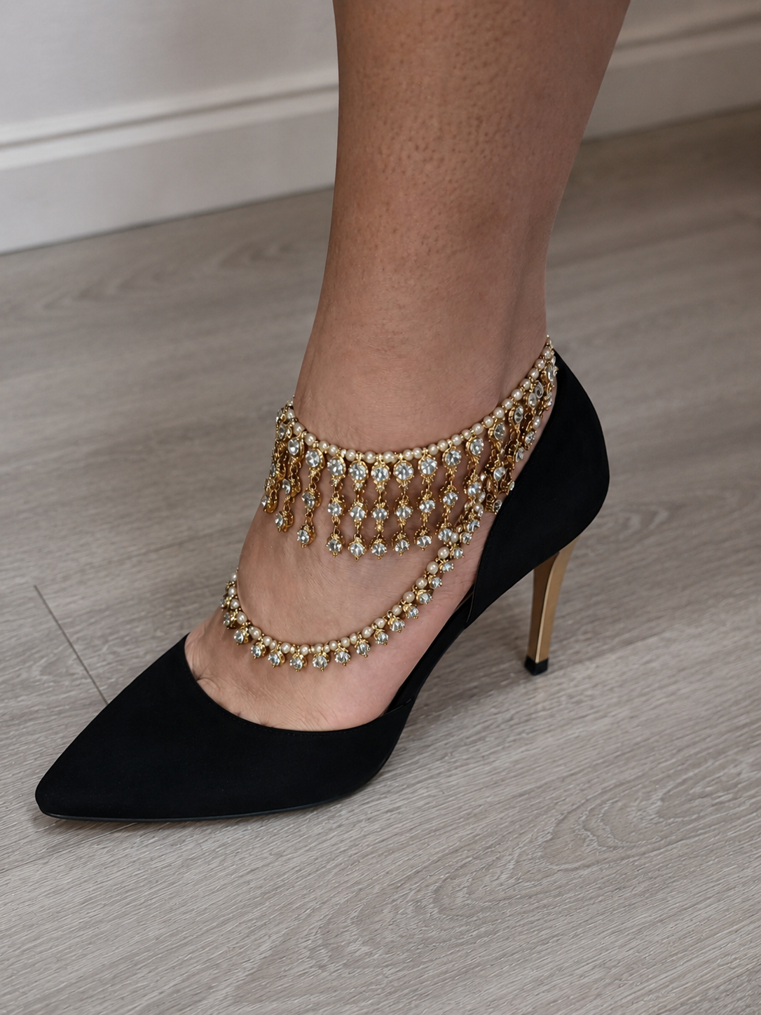 Tobillera brillo & flecos