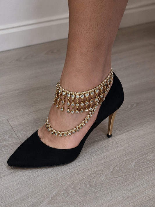 Tobillera brillo & flecos