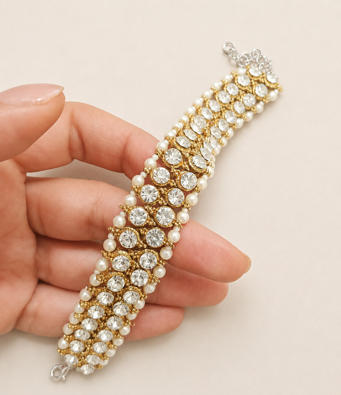 Pulsera Brillo & Perlas
