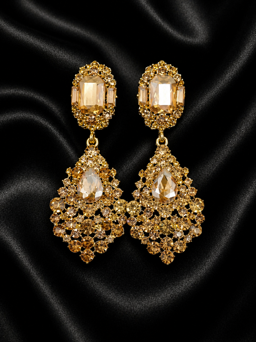 Pendientes destello real - ámbar